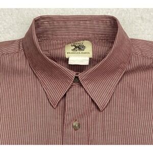 VINTAGE Wrangler 20X Western Shirt Mens XL Maroon White Stripe Long Sleeve Rodeo